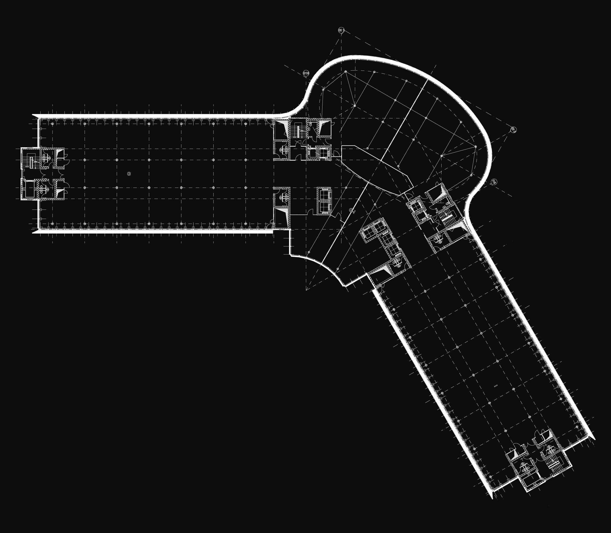 Boomerang floor shape with light distribution