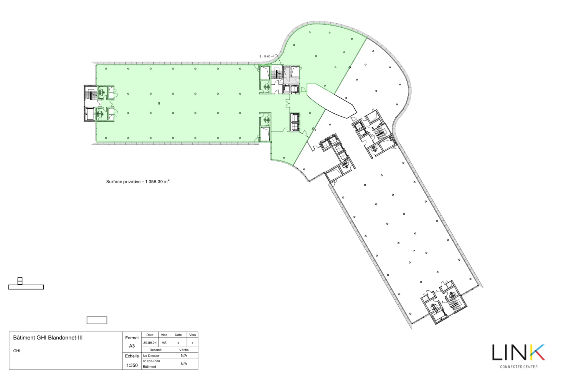 [Diagram: Half floor - 1,350 sqm each]